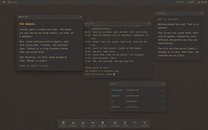 The Desk - dark mode screenshot