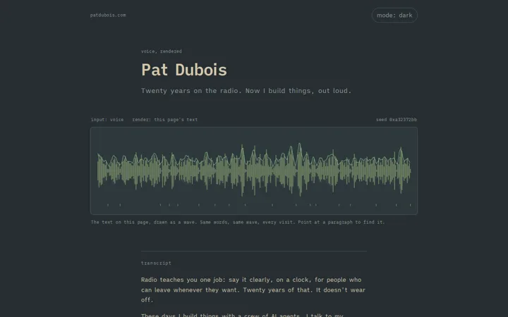 The Waveform - dark mode screenshot